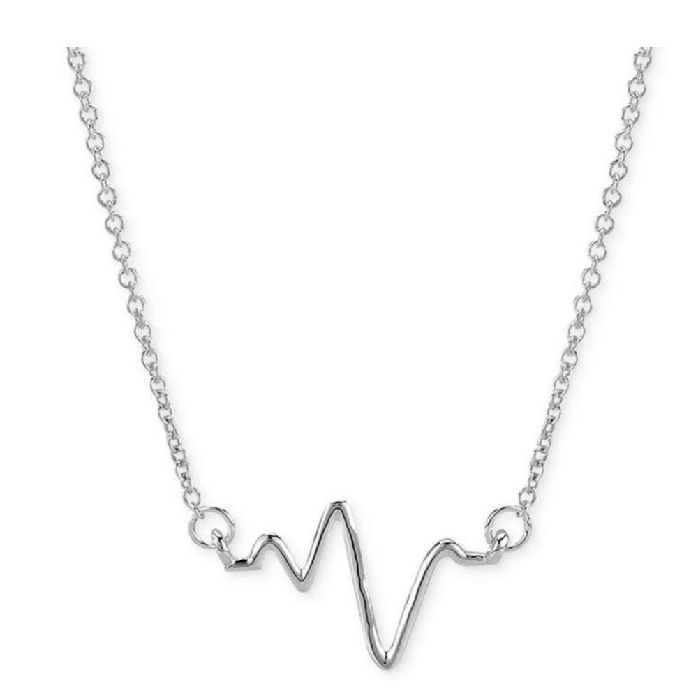 Sarah Chloe Womens 14k Gold Over Sterling Silver Dainty Heartbeat Necklace